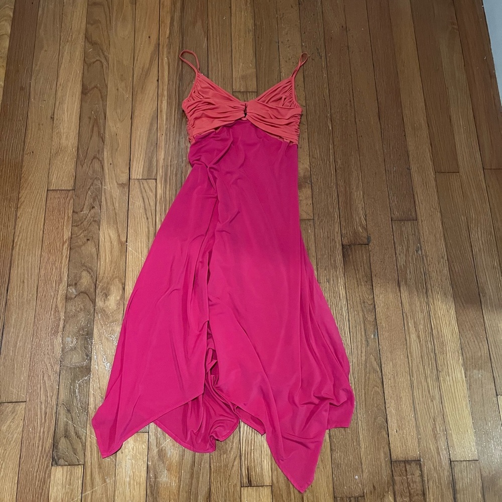 BCBG orange and pink dress